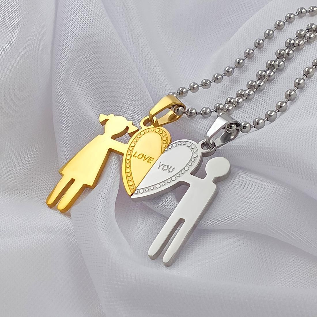 Lover Heart 2 Piece Joining Couple Pendants